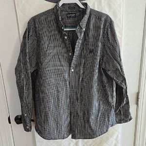 Men's Black and White Checkered Shirt